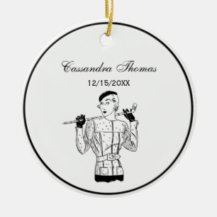 Ornamento De Cerâmica Lady Golfer fascinável de 1930 com Golfe