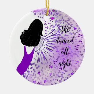 Ornamento De Cerâmica Lady in Purple Dress
