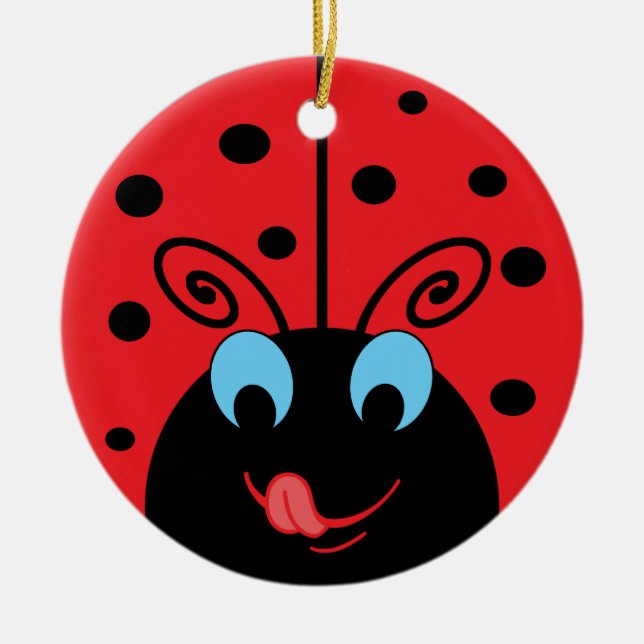 Ornamento De Cerâmica Ladybug (Frente)