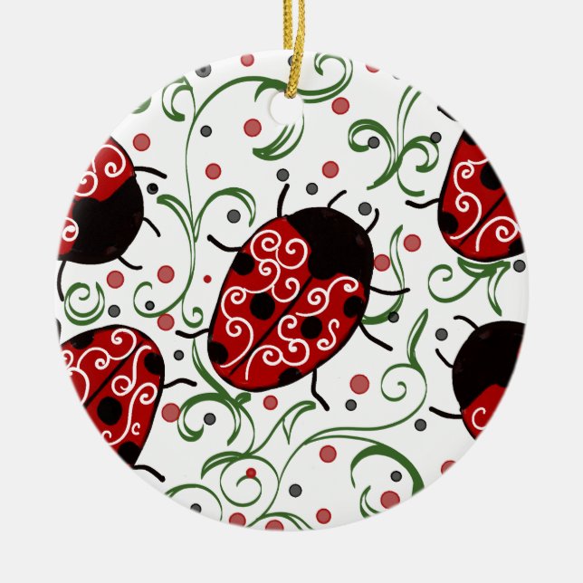 Ornamento De Cerâmica Ladybug (Frente)