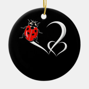 Ornamento De Cerâmica Ladybug Colecionando Besouros Inseto Heart Ladybir