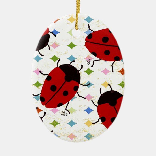 ORNAMENTO DE CERÂMICA LADYBUGS (Frente)
