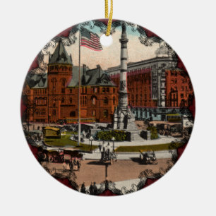 Ornamento De Cerâmica Lafayette Square Vintage Buffalo Ornament