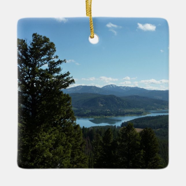 Ornamento De Cerâmica Lago de Dois Oceanos no Parque Nacional Grand Teto (Frente)