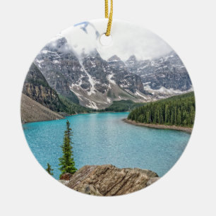 Ornamento De Cerâmica Lago moraine após a tempestade