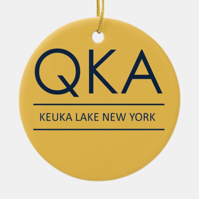 Ornamento De Cerâmica Lago New York de QKA Keuka (Frente)