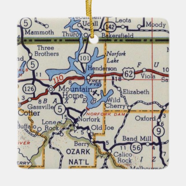 Ornamento De Cerâmica Lago Norfork (Frente)