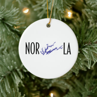 Ornamento De Cerâmica Lago Norris Tennessee Arte de Mapa de Círculo Pret