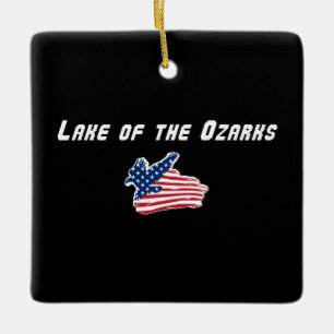 Ornamento De Cerâmica Lago Ozarks Missouri Águia Patriótica