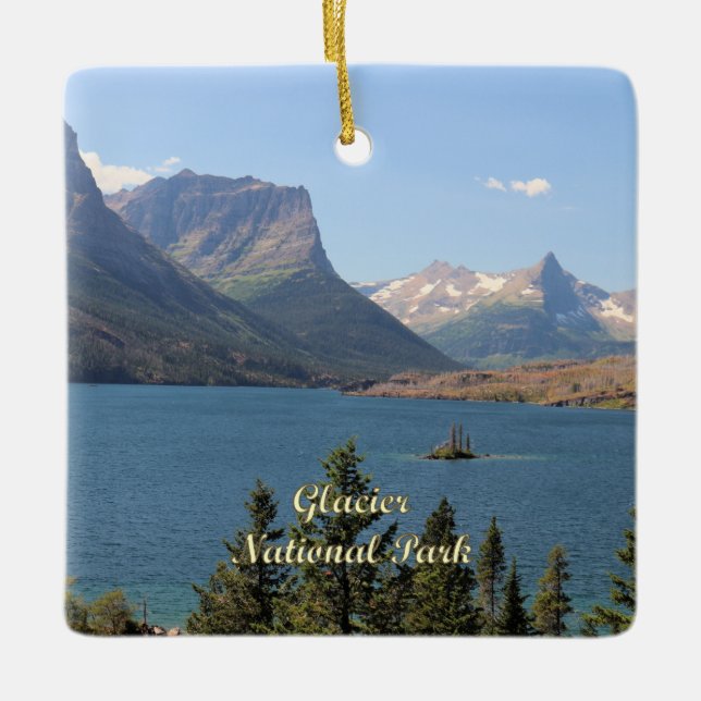 Ornamento De Cerâmica Lago santo Mary no Parque Nacional Glacier (Frente)