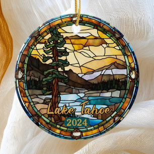 Ornamento De Cerâmica Lago Tahoe Rústico Califórnia