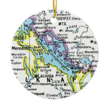 Lago Winnipesaukee Mapa Cerâmica Ornament