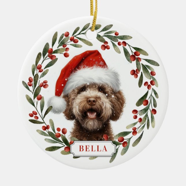 Ornamento De Cerâmica Lagotto Romagnolo Dog Ceramic Circle Ornament (Frente)