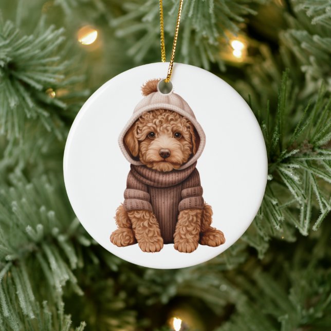 Ornamento De Cerâmica Lagotto Romagnolo Dog Personalizado (Árvore)