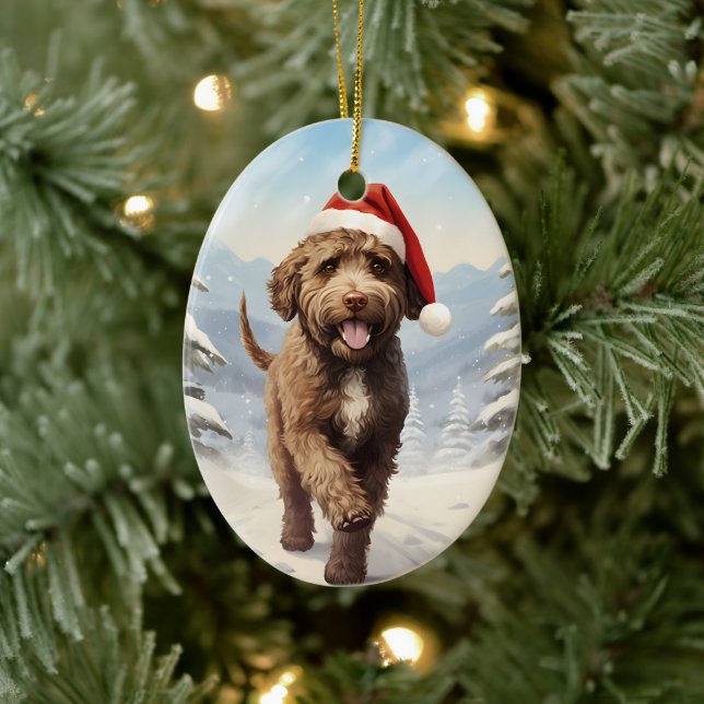 Ornamento De Cerâmica Lagotto Romagnolo Natal (Árvore)
