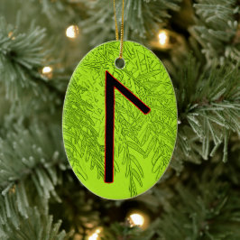 Ornamento De Cerâmica Laguz Viking Rune Yule Ornament - LIFE!