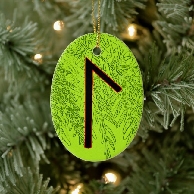 Ornamento De Cerâmica Laguz Viking Rune Yule Ornament - LIFE! (Árvore)
