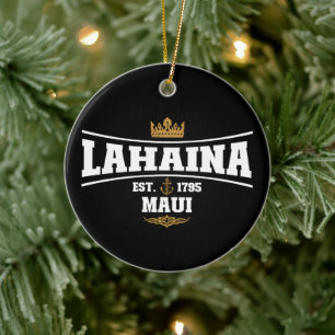 Ornamento De Cerâmica Lahaina Maui Vintage Boat Anchor Flag 1795 Gifts