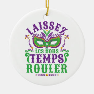 Ornamento De Cerâmica Laissez Les Bons Temps Rouler Mardi Gras