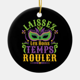 Ornamento De Cerâmica Laissez Les Bons Temps Rouler Mardi Gras