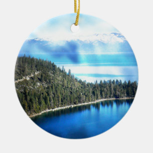 ORNAMENTO DE CERÂMICA LAKE TAHOE BONITO