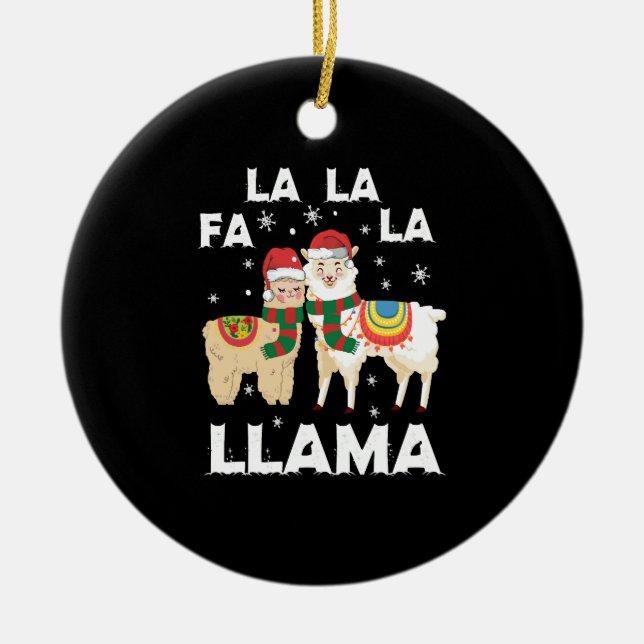 Ornamento De Cerâmica lama de Natal (Frente)