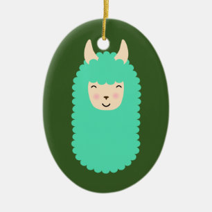 Ornamento De Cerâmica Lama feliz Emoji