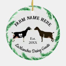 LaMancha Dairy Goat Pine Wreath Personalizada