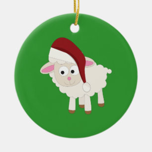 Ornamento De Cerâmica Lamb Natal