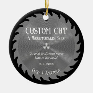 Ornamento De Cerâmica Lâmina de serra do carpinteiro de madeira