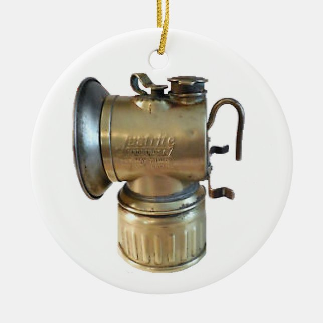 Ornamento De Cerâmica Lâmpada de carboneto dos mineiros de carvão (Frente)