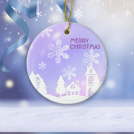 Ornamento De Cerâmica Lâmpadas de neve translúcidas, brancas e roxas