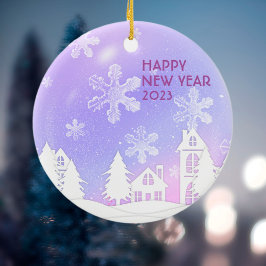 Ornamento De Cerâmica Lâmpadas de neve translúcidas, brancas e roxas