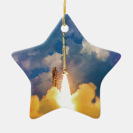 Ornamento De Cerâmica Lançamento do Foguete NASA Scout
