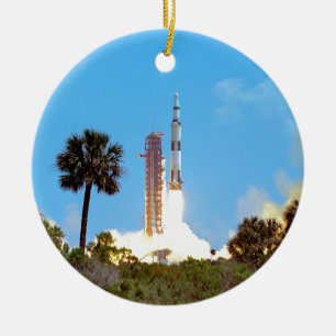 Ornamento De Cerâmica Lançamento do Foguete Saturn V da NASA Apollo 16