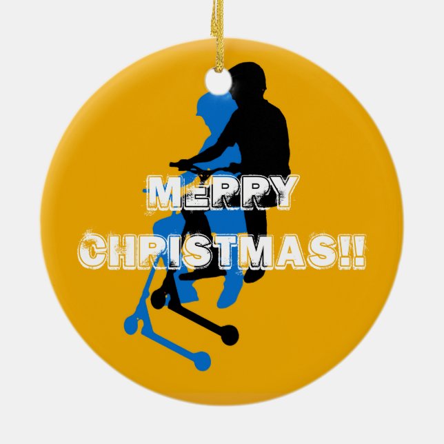 Ornamento De Cerâmica Landing Gears - Stunt Patinete Rider (Traseira)