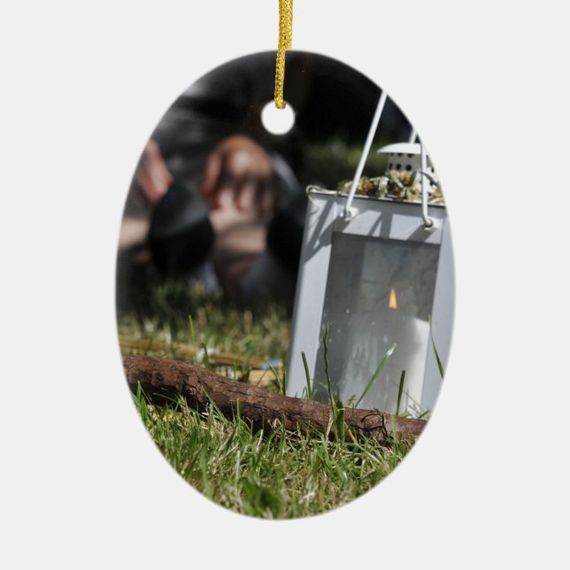 Ornamento De Cerâmica Lanterna de luz (Frente)