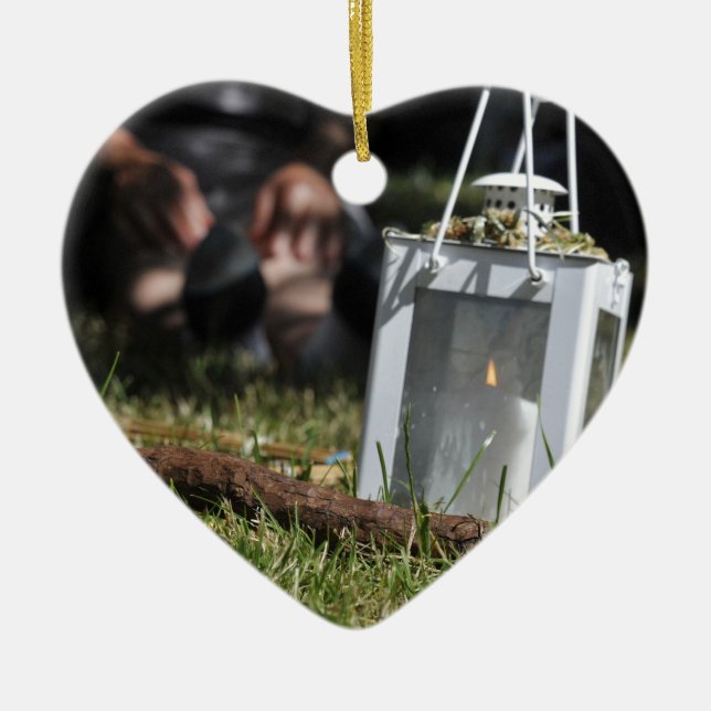 Ornamento De Cerâmica Lanterna de luz (Frente)