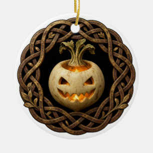 Ornamento De Cerâmica Lanterna de Nabo do Jack Avarento Céltico de Hallo