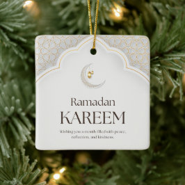 Ornamento De Cerâmica Lanterna e Arte do Crescente do Ramadan Kareem
