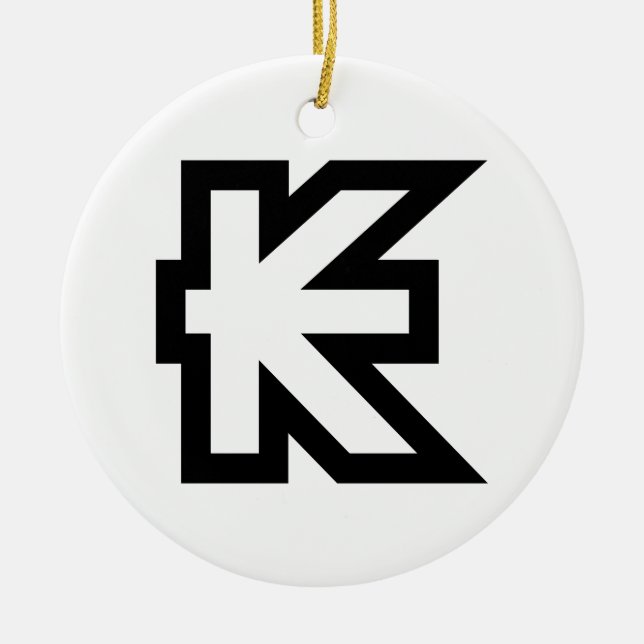 Ornamento De Cerâmica Laos Kip Lao / Sinal de dinheiro do Laos (Frente)