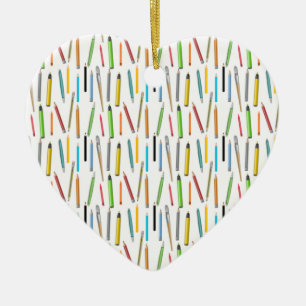 Ornamento De Cerâmica Lápis Coloridos Artistas Pincéis Marcadores de Art