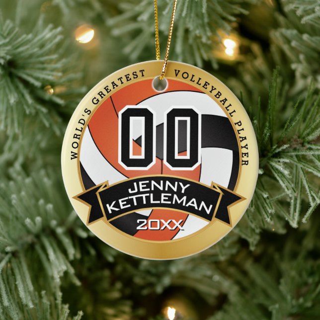 Ornamento De Cerâmica Laranja do maior jogador de vôlei do mundo (Árvore)