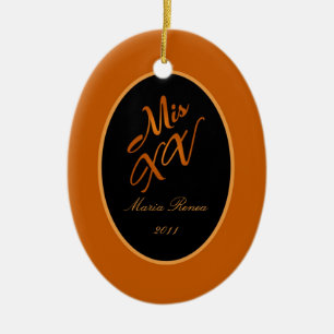 Ornamento De Cerâmica Laranja feita sob encomenda personalizada do Mis