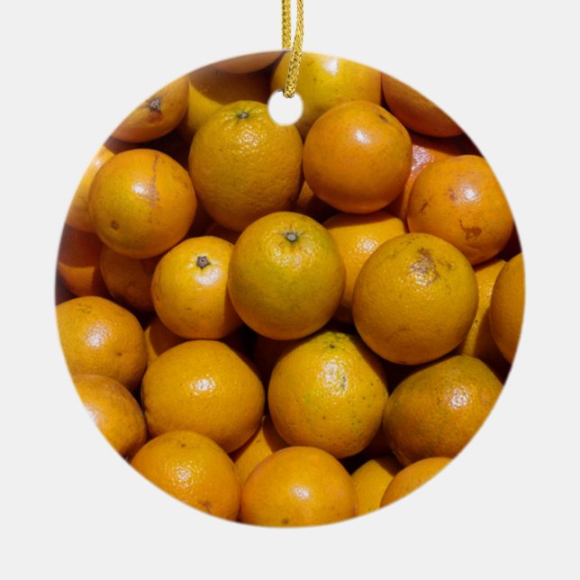 Ornamento De Cerâmica Laranja fruta no mercado da Flórida (Frente)