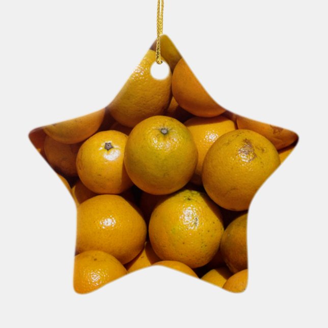 Ornamento De Cerâmica Laranja fruta no mercado da Flórida (Frente)