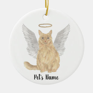 Ornamento De Cerâmica Laranja Maine Coon Simpatia Memorial