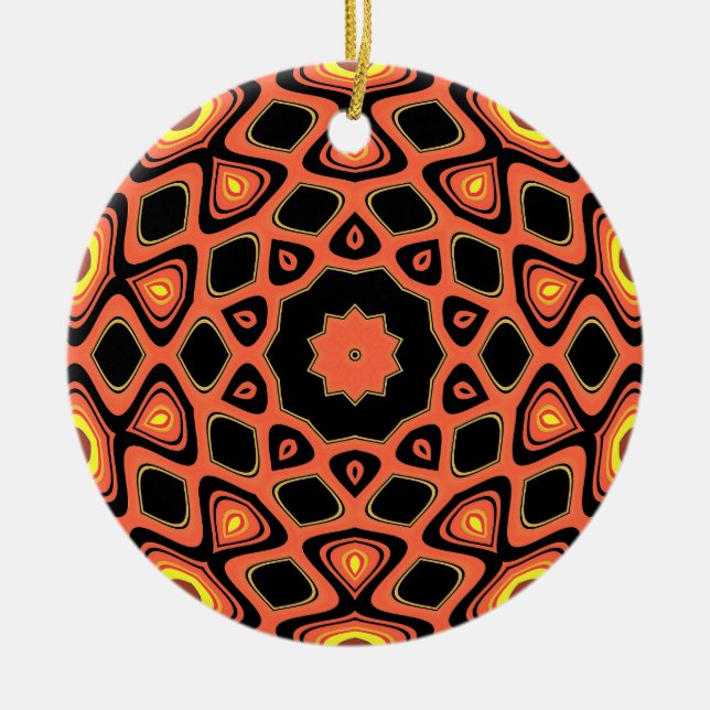 ORNAMENTO DE CERÂMICA LARANJA PÔR DO SOL (Frente)