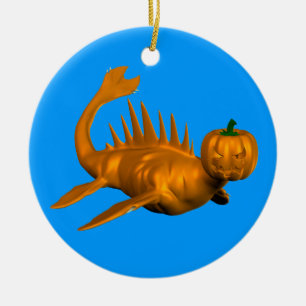 Ornamento De Cerâmica Laranja Seadragon