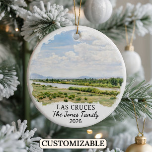 Ornamento De Cerâmica Las Cruces Personalizadas, Novo México Personaliza